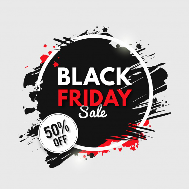 Grunge background of black friday sales Free Vector