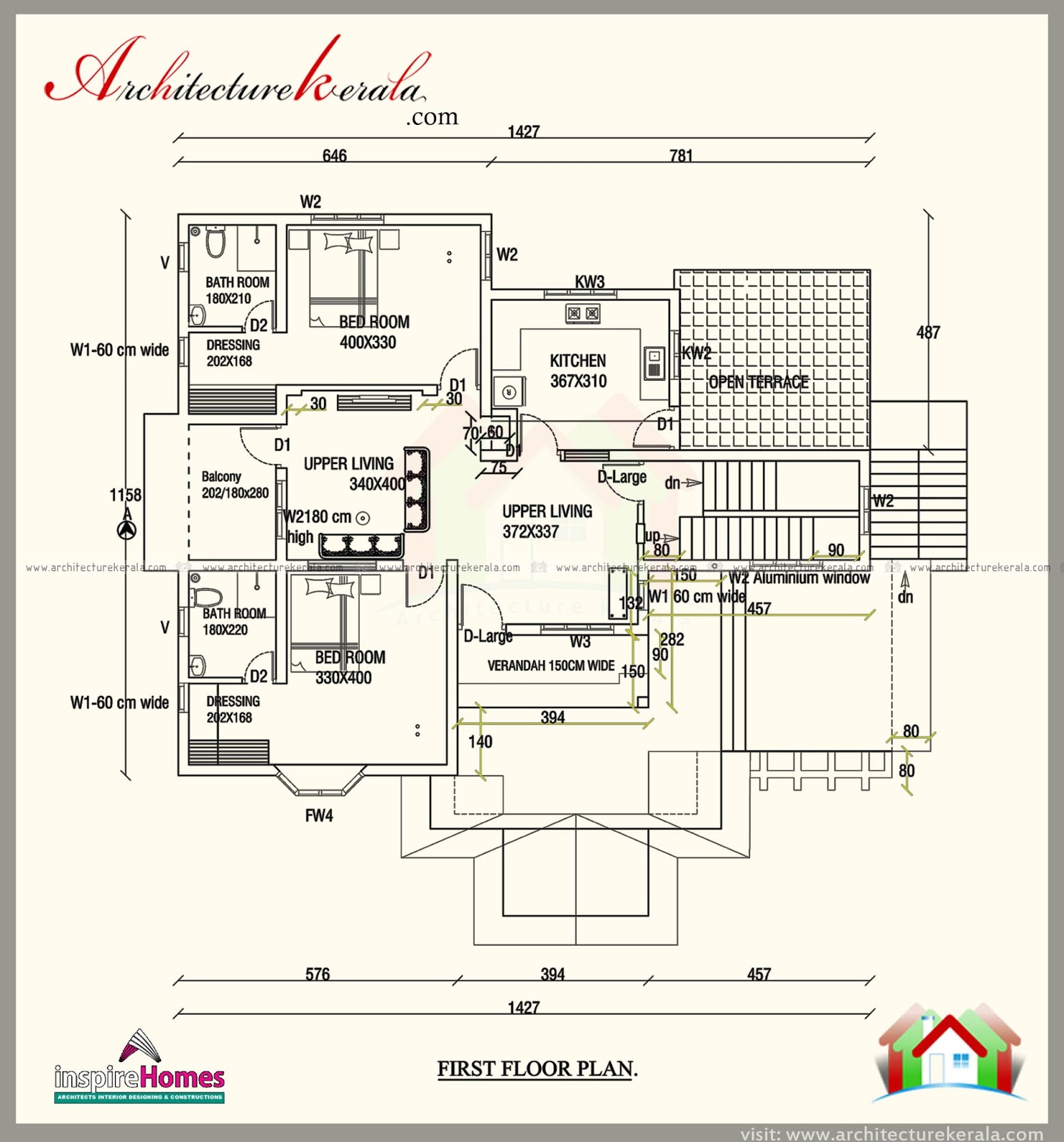  FOUR  BEDROOM  HOUSE  PLAN  AND ELEVATION  ARCHITECTURE KERALA
