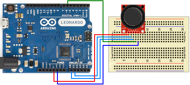 Arduino en español: Joystick Mouse Control Circuit Diagram