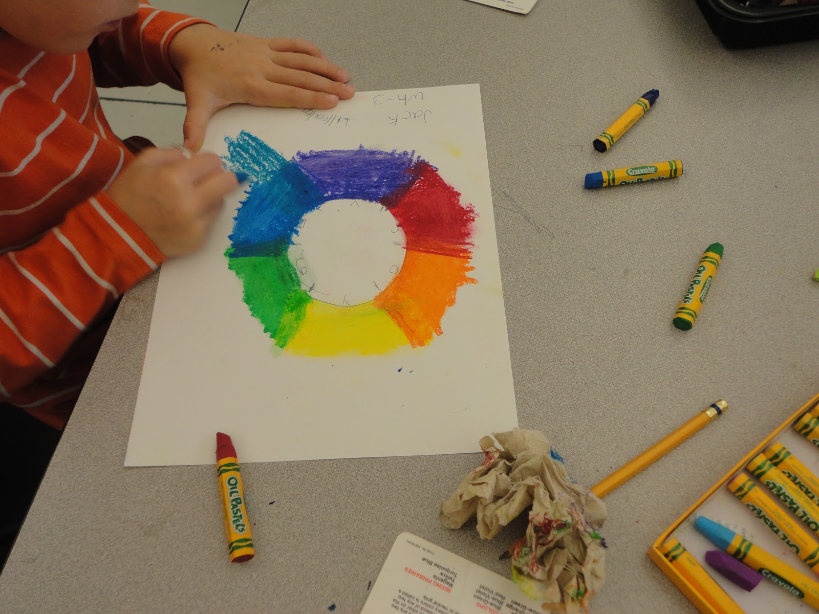 Mr Kantor's Classroom Oil Pastel Color Wheel