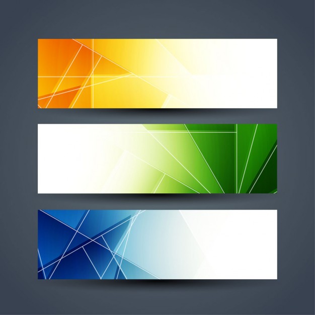 Colorful abstract banners set Free Vector