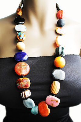 african chunky beaded necklace