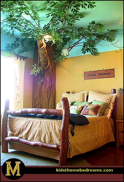 treehouse theme bedrooms - backyard themed kids rooms - cat decor - dog decor - bugs and critters theme bedrooms - camping theme bedrooms - Happy Camper little boys outdoor theme bedroom