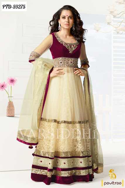 bollywood kangna ranaut actress net embroidery salwar suit designer dresses 3016 collection for weadding at low price