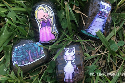 How to Make and Use Singing Rocks (also known as story stones) by Tracy King  An easy DIY tutorial for making singing rocks or story stones to teach storytelling, sequencing, improvisation and even OPERA!  Great for many themes including: fairy tales, Bible stories, camping, outer space, ocean, Peter and the Wolf, Carnival of Animals and more.  No paint pens or Sharpies are needed for this great teacher craft!