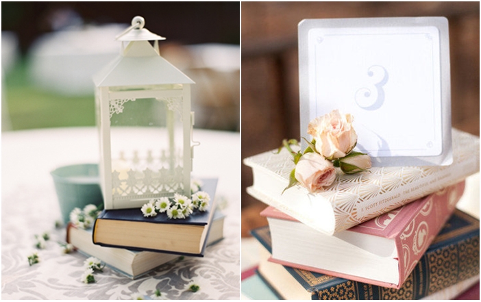 Decoración bodas libros