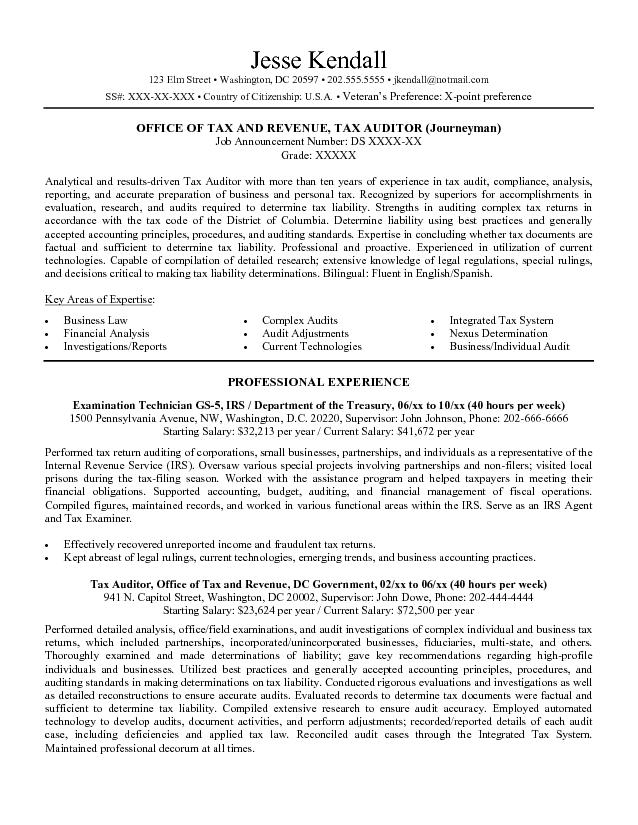 Sample Of Federal Resume
