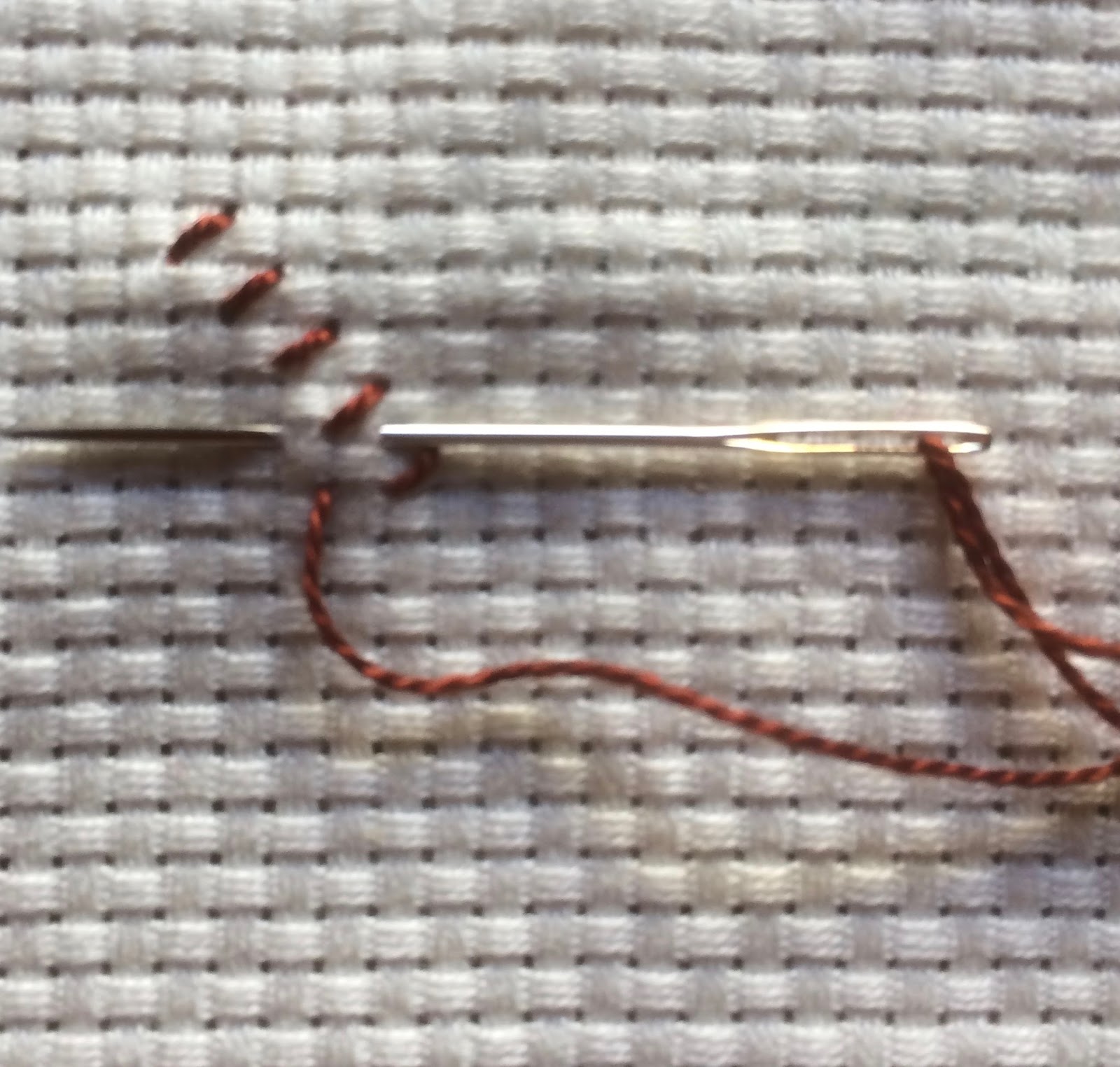 Queenie's Needlework Sunday Stitch School Lesson 51 Tent Stitch