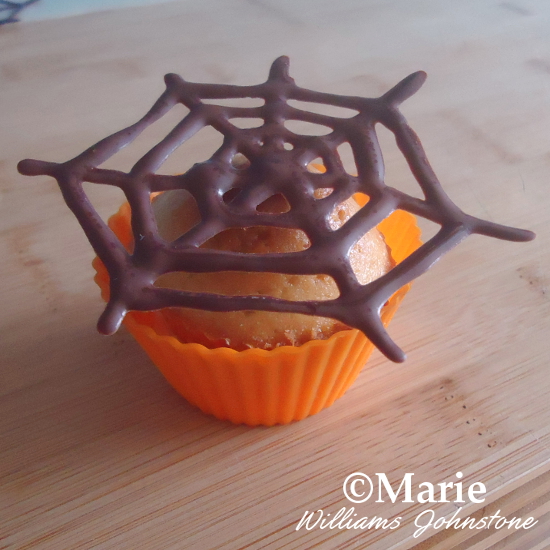 Halloween spiderweb cupcake toppers chocolate