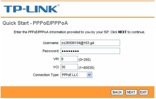 Configure ADSL TPLINK Router