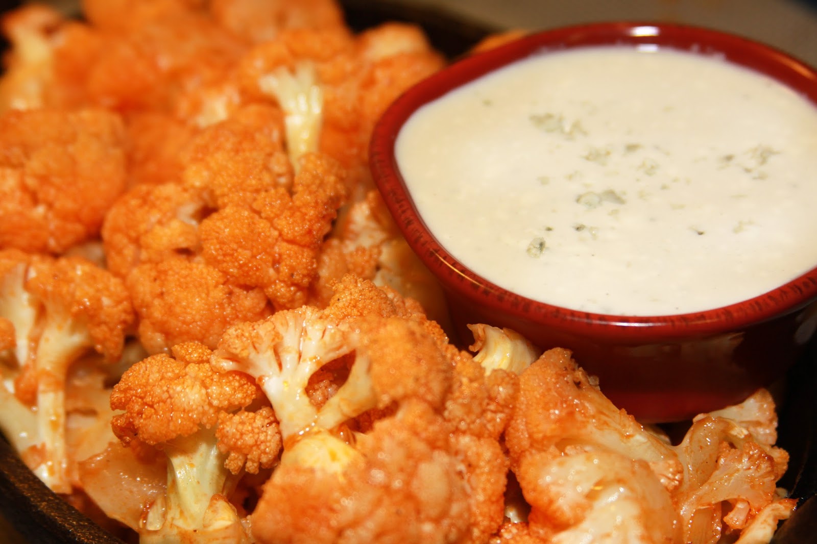 For the Love of Food Buffalo Cauliflower with Homemade Blue Cheese