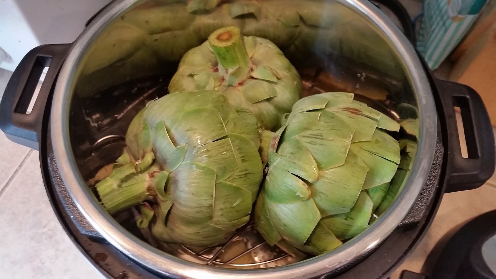 Clever, Crafty, Cookin' Mama Artichokes in a pressure cooker (InstantPot)