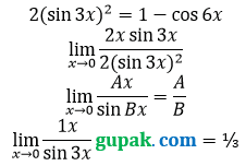 bahas pg limit x sin per cos