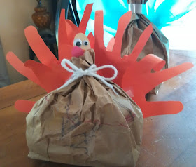 handprint paper bag turkey craft