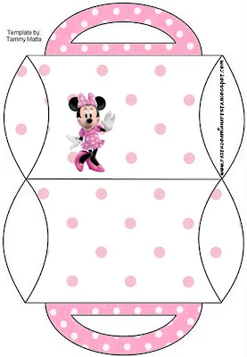 cajita almohada con asa de Minnie Mouse imprimible gratis