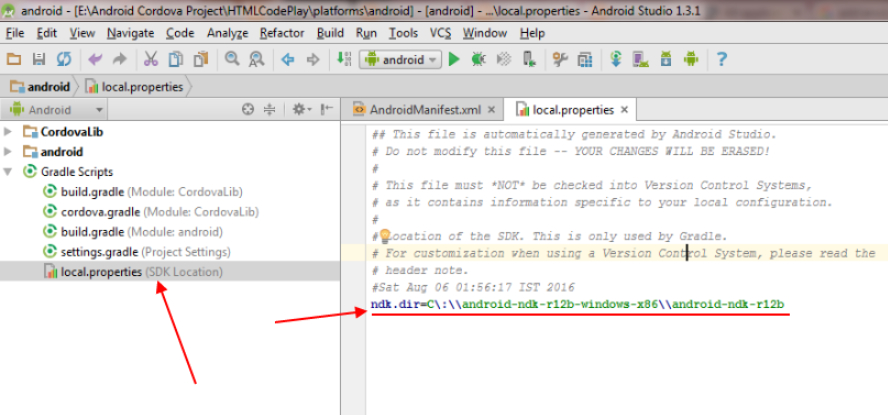 which version of android studio supports ndk