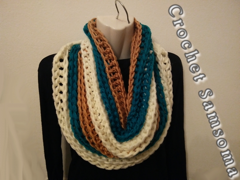 طريقة كروشيه سكارف دائري How To Crochet A Round Scarf « CROCHET SAMSOMA DIY