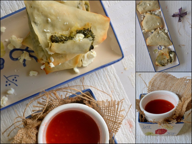 The Veggie Indian Spinach and Feta Cheese Parcels Baked Palak Samosa