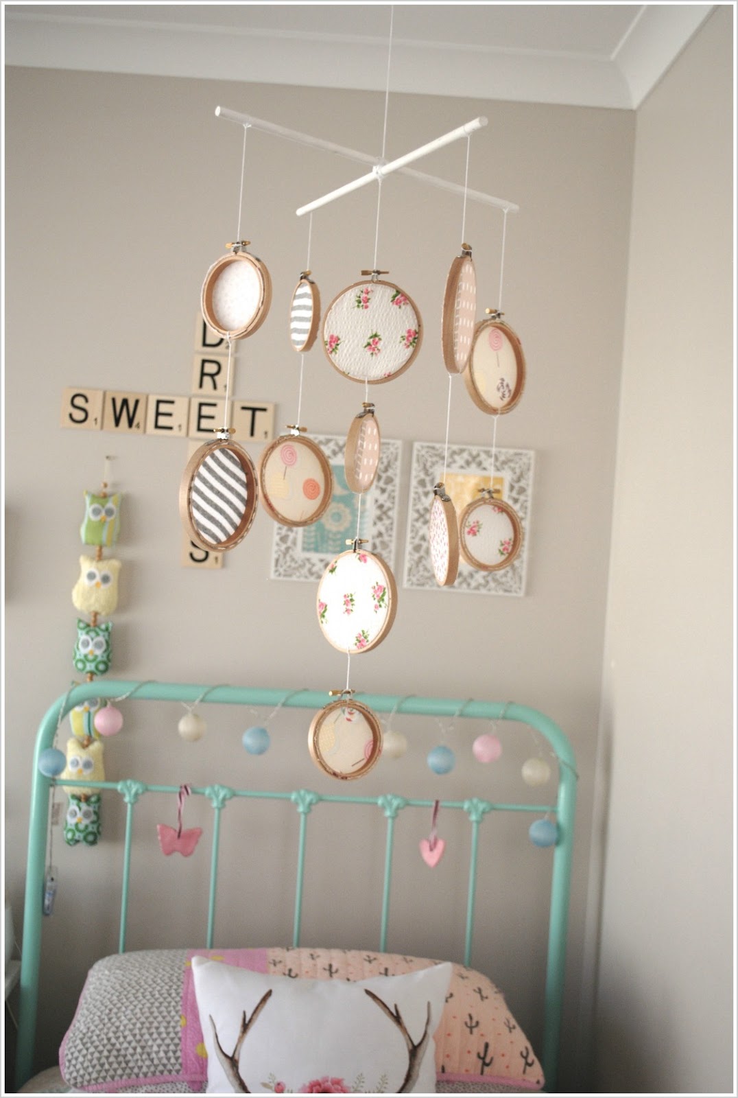A Little Bit of Quiet DIY Hoop Mobile