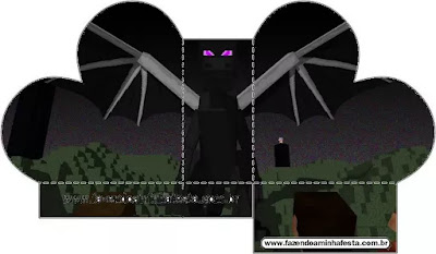 Ender Dragon Minecraft: Cajas para Imprimir Gratis. Ender Dragon Minecraft: Cajas para Imprimir Gratis.