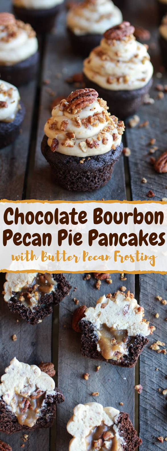 Chocolate Bourbon Pecan Pie Cupcakes with Butter Pecan Frosting Chocolate Bourbon Pecan Pie Cupcakes with Butter Pecan Frosting