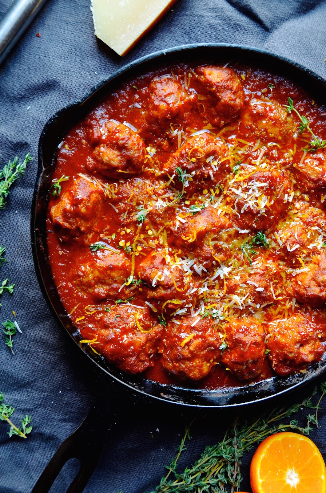 Smoked Paprika & Orange Pork Meatballs with Garlic Tomato Sauce