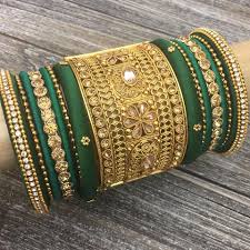 Beautiful Green Bangles Designs for an Indian Bride