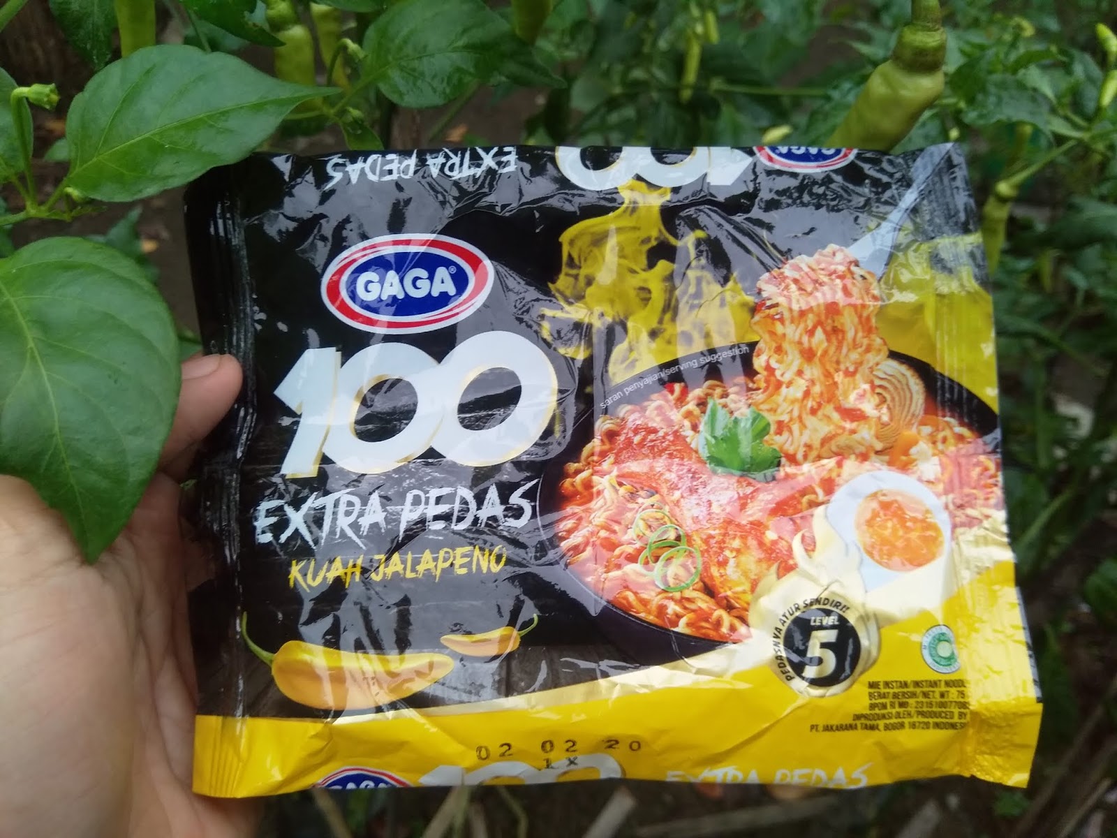 Review Mie Gaga 100 Extra Pedas Kuah Jalapeno Level Lima