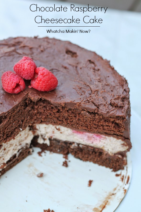 Chocolate Raspberry Cheesecake Cake