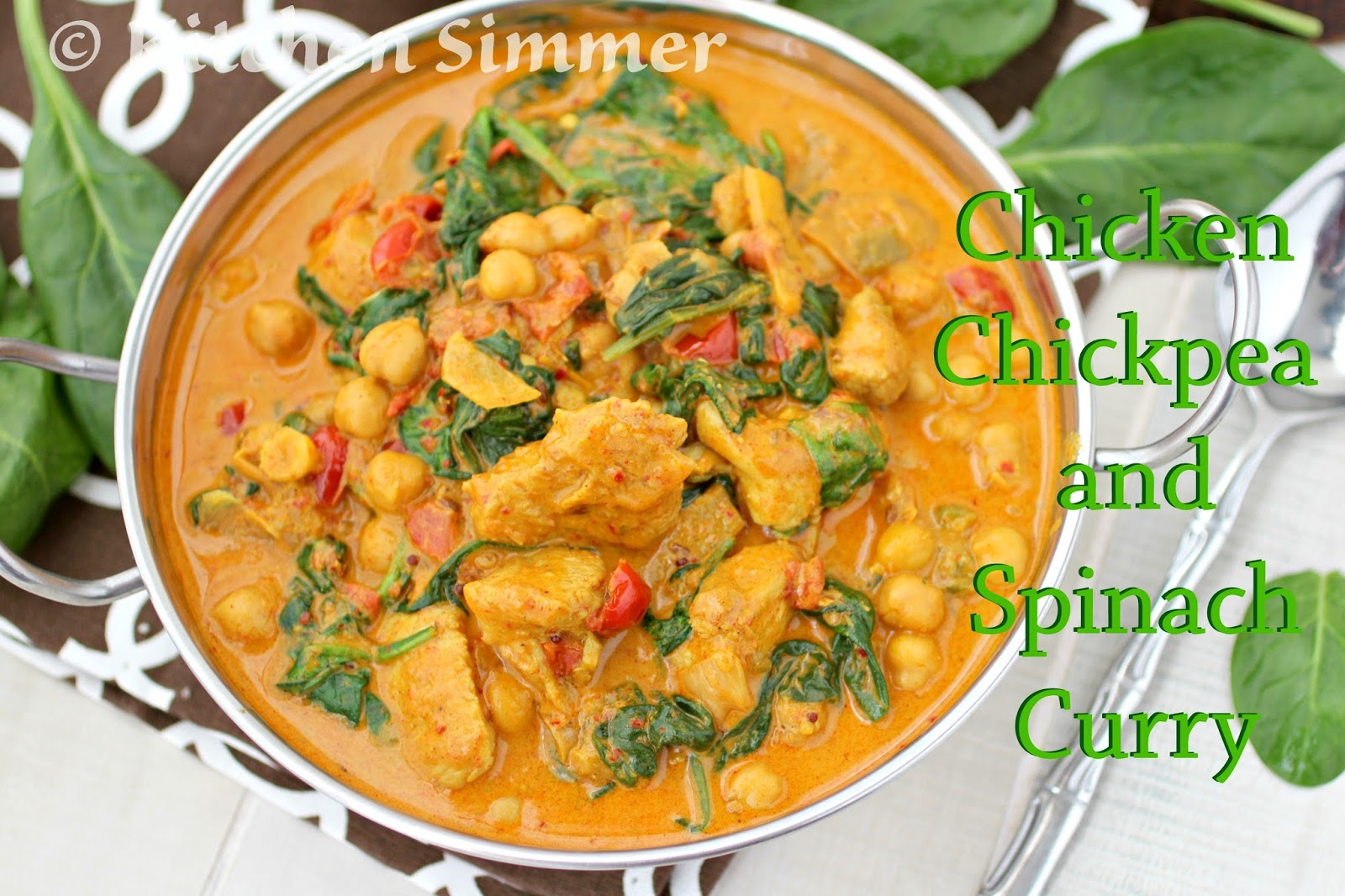 Kitchen Simmer: Chickpea and Chicken Curry with Spinach