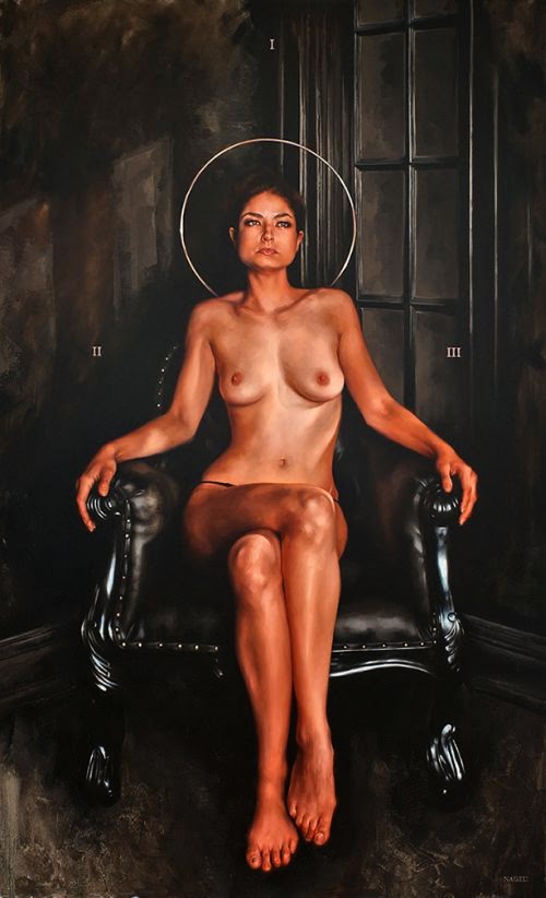 Aaron Nagel pinturas mulheres nuas seios peitos estilo foto-realista