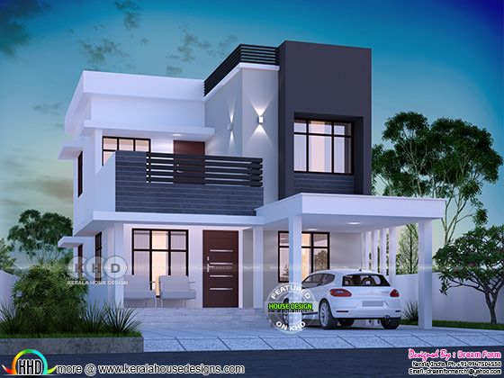 1645 square feet 3  bedroom  modern house  plan  Kerala  home  