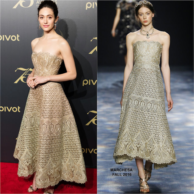 Emmy Rossum in Marchesa at the 75th Peabody Awards