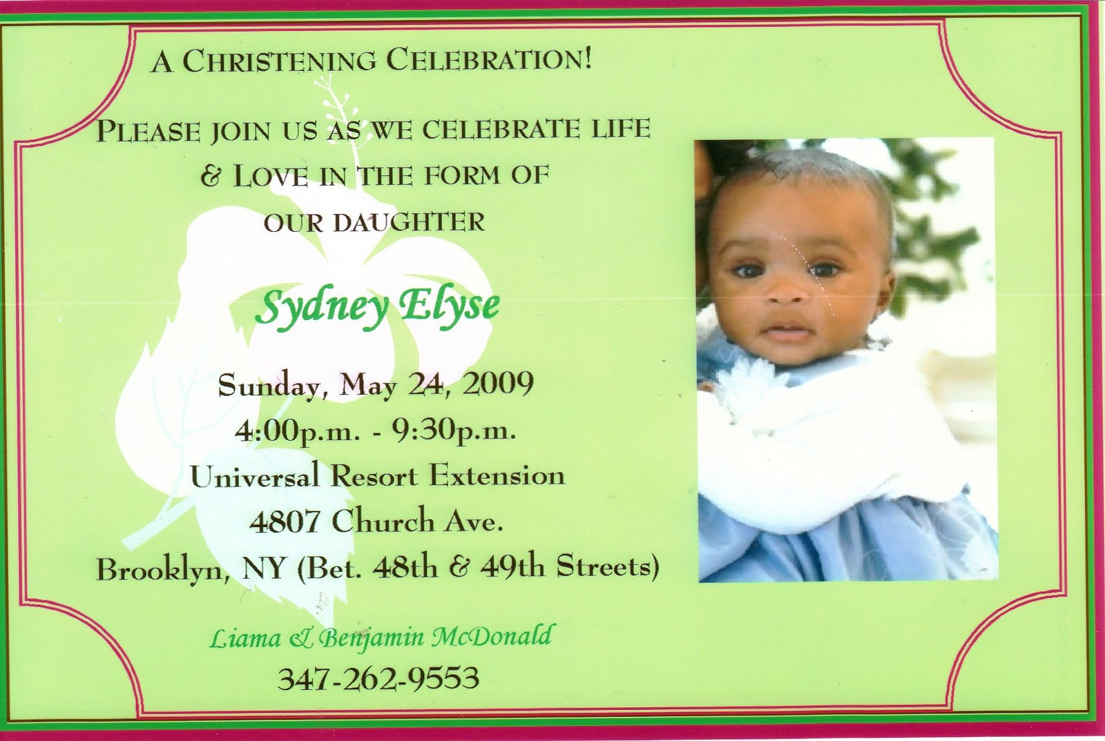 Pink and Green Christening Pink and Green Christening Party