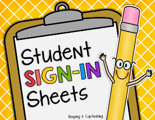 Student Sign-In Sheets, Student Sign In Sheets, Classroom Sign-In, Classroom Sign In, Student Sign-In, Student Sign In