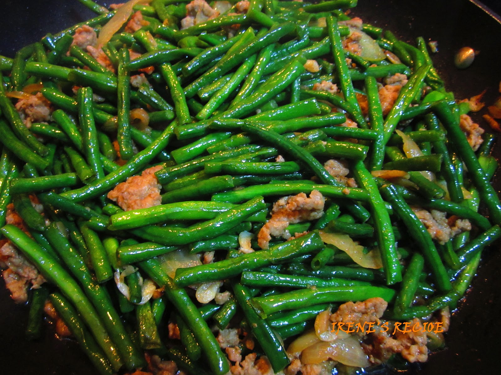Irene's Recipe Stir Fried Long Bean or Sitaw