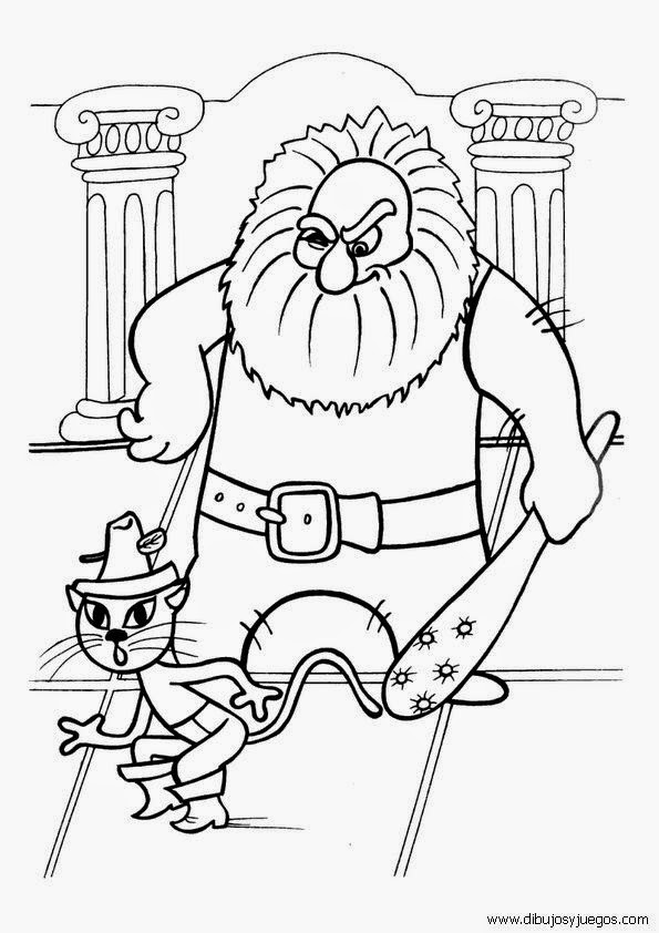 Cuentos infantiles: Dibujos para colorear del Gato con Botas. Cuento