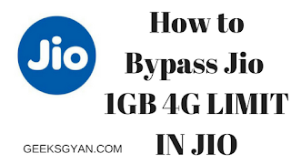 How To Bypass 1GB 4G speed Limit in Jio New Year Offer
