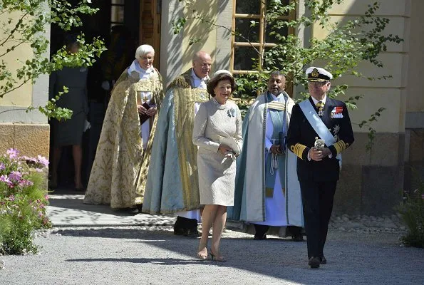 Queen Silvia, Crown Princess Victoria, Princess Estelle Princess Sofia, Princess Madeleine and Princess Leonore attended the baptism