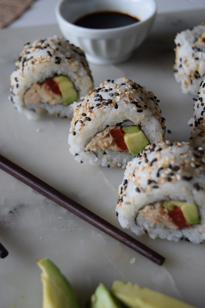 Da Vinci Rolls. Uramakis De Atún, Pimiento Y Aguacate.
