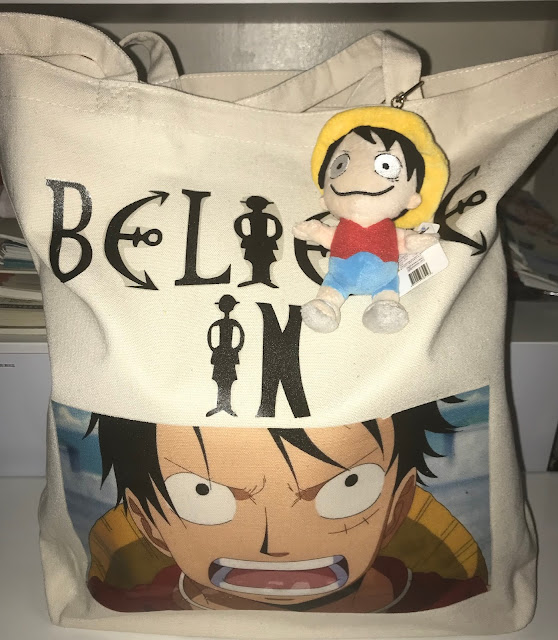 diy one piece anime luffy inspired canvas tote bag