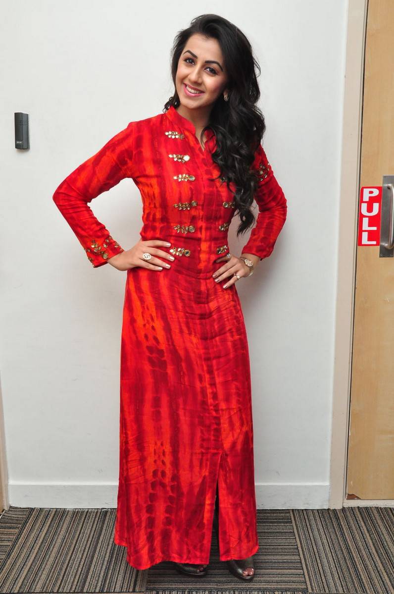 CAP: Nikki Galrani Hot Red Dress PhotoShoot Images At Radio City