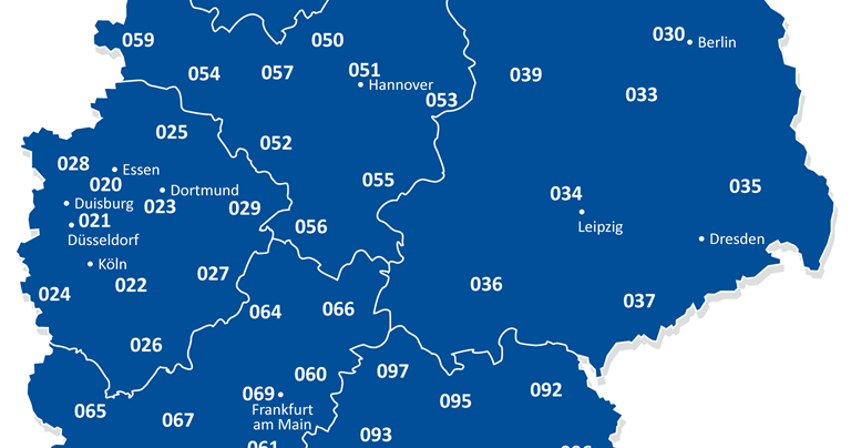 Landkartenblog: Telefonvorwahlkarte von Deutschland: Das Örtliche zeigt