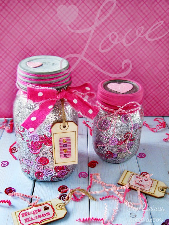 Confetti Valentine Mason Jars