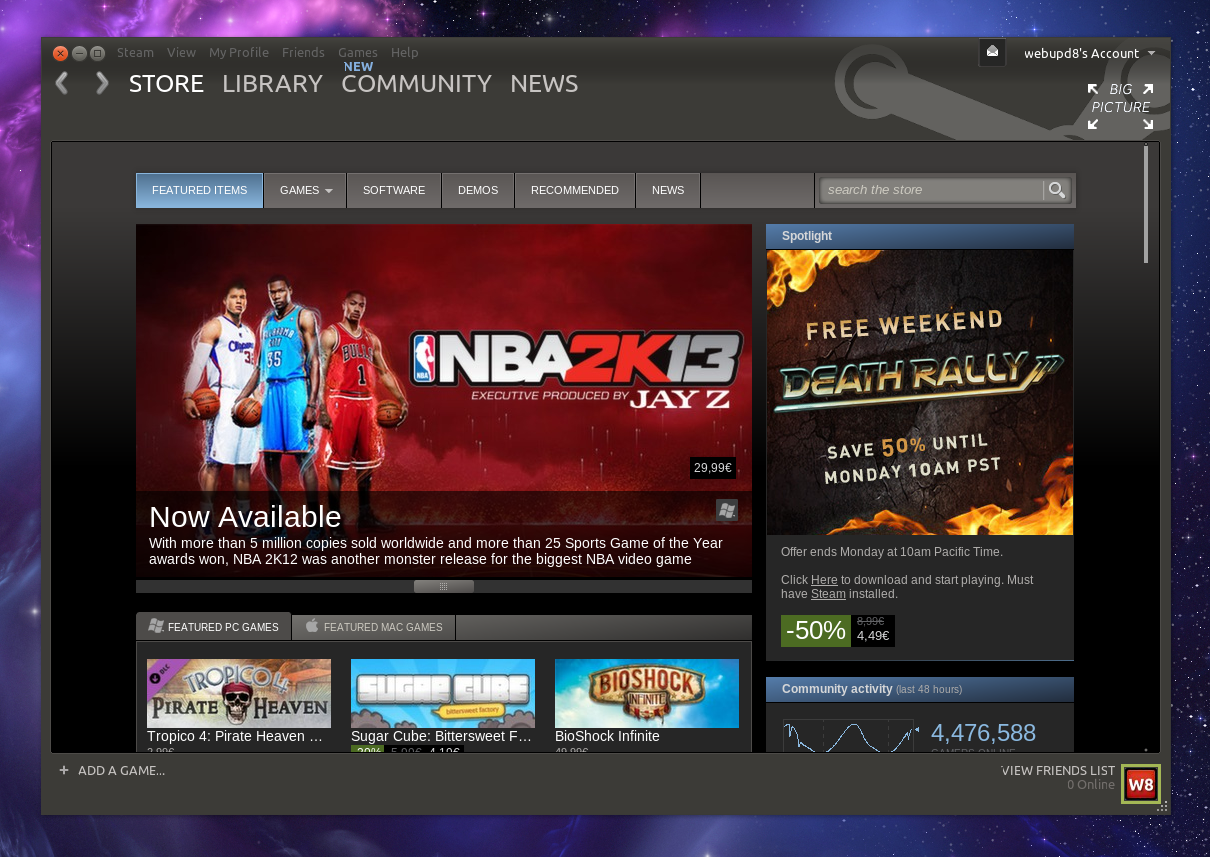 Steam For Linux: Download The First Ubuntu-Like Skin ~ Web Upd17
