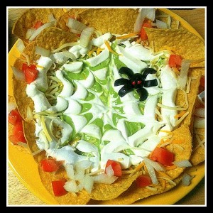 Spiderweb Spookamole Recipe - A Fun Halloween Appetizer with Guacamole!