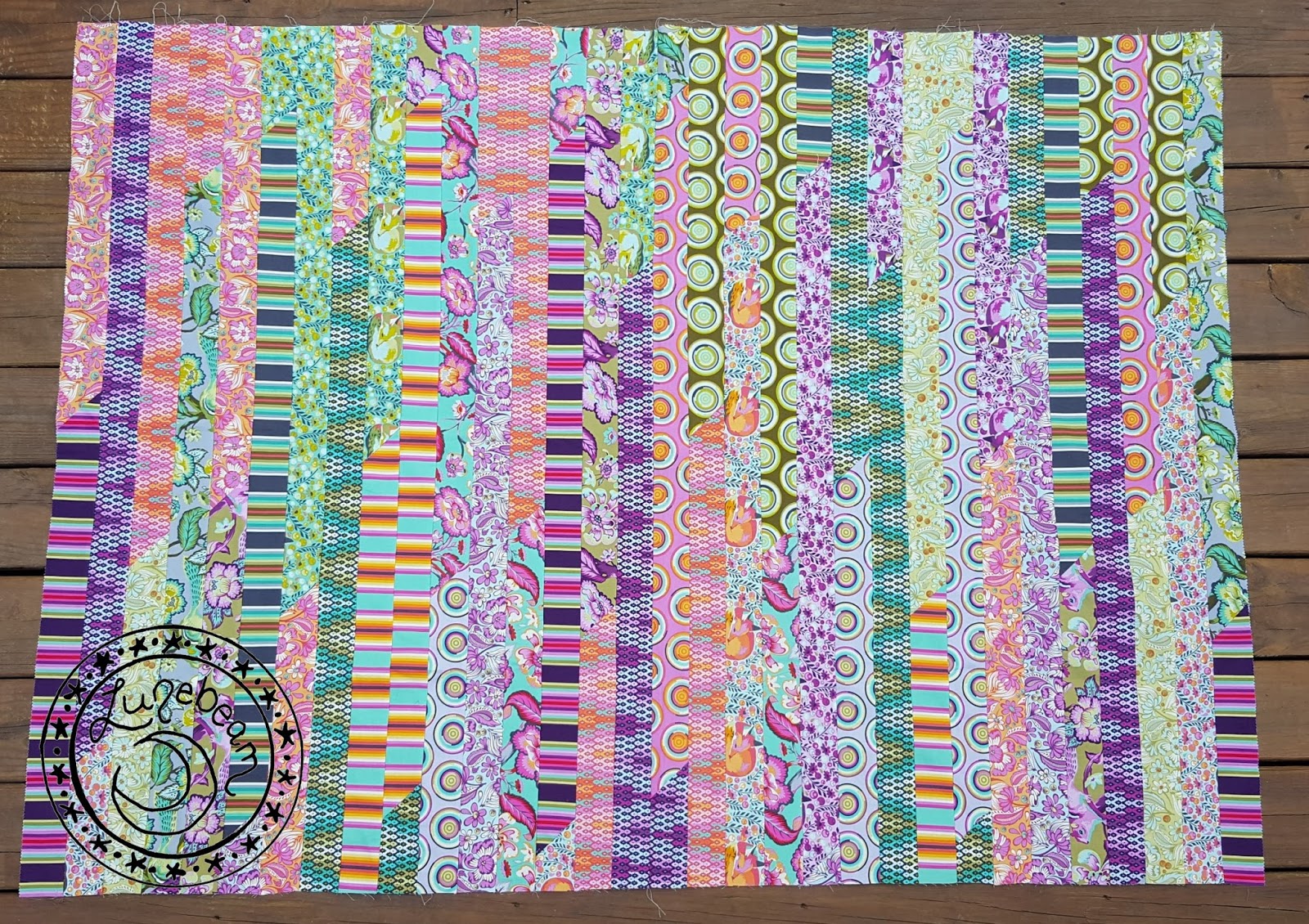 Lunebeam 1600 Inch Quilt Top / Jelly Roll Race Quilt Top