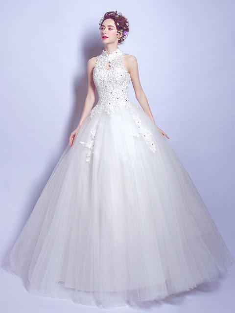 http://www.millybridal.org/ball-gown-high-neck-tulle-floor-length-appliques-lace-open-back-modest-wedding-dresses-milly00022881-12885.html
