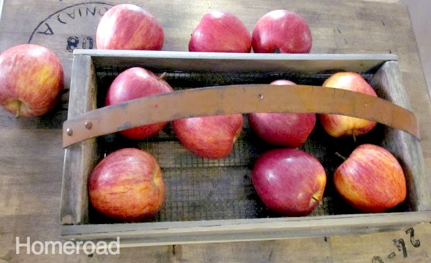 wooden crate of apples