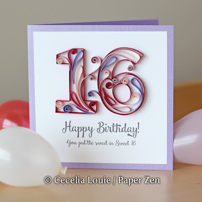 Quilling Number E-book Birthday Card